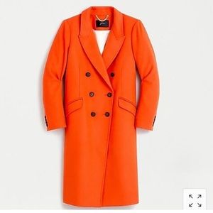 J.Crew Women's Double Breasted Topcoat Wool Cashmere Radiant Orange Classic 00P